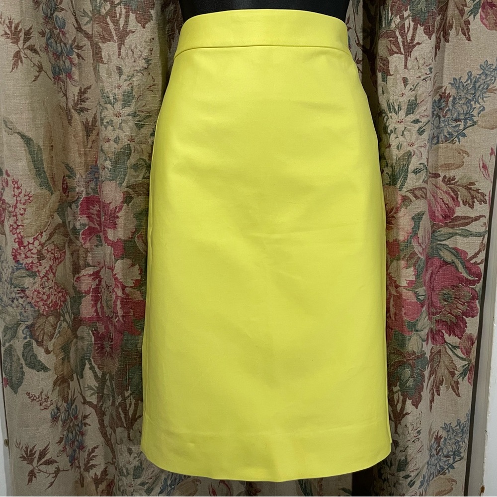 J CREW Summer 2013 Semi-Light Yellow Pencil Skirt